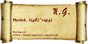 Medek Gyöngyi névjegykártya