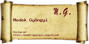 Medek Gyöngyi névjegykártya